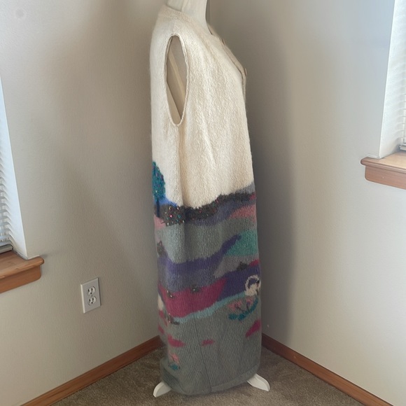 Susan Vale Floor Length Hand Knitted Sweater Mohair Pockets Lined Grandmacore - Picture 4 of 13